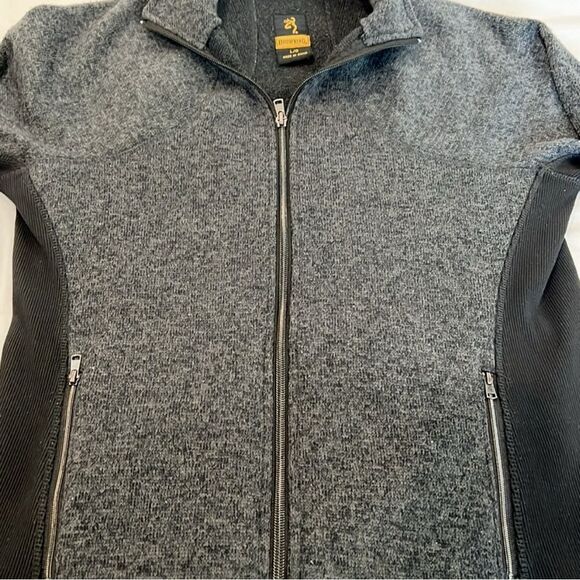 Browning Hyacinth Sweater Jacket Gray Black Full Zip Mock Neck Womens Large EUC - Picture 10 of 14